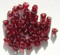 50 5mm Transparent Siam Ruby Vega Baby Bell Flower Beads